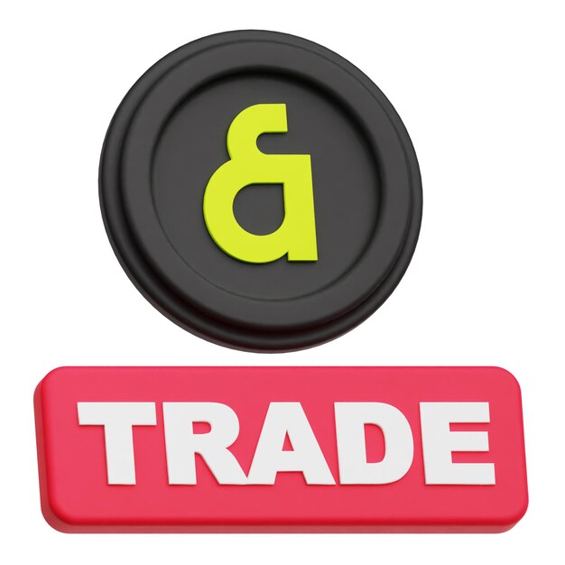 kaia crypto token 3d icon isolated on the white background