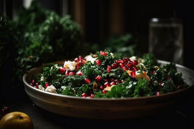 Kale et grenade verte saine salade ai générative