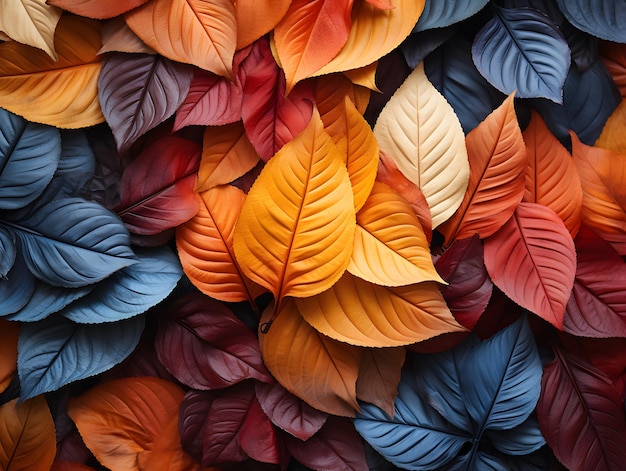 Un kaléidoscope de feuilles d'automne colorées