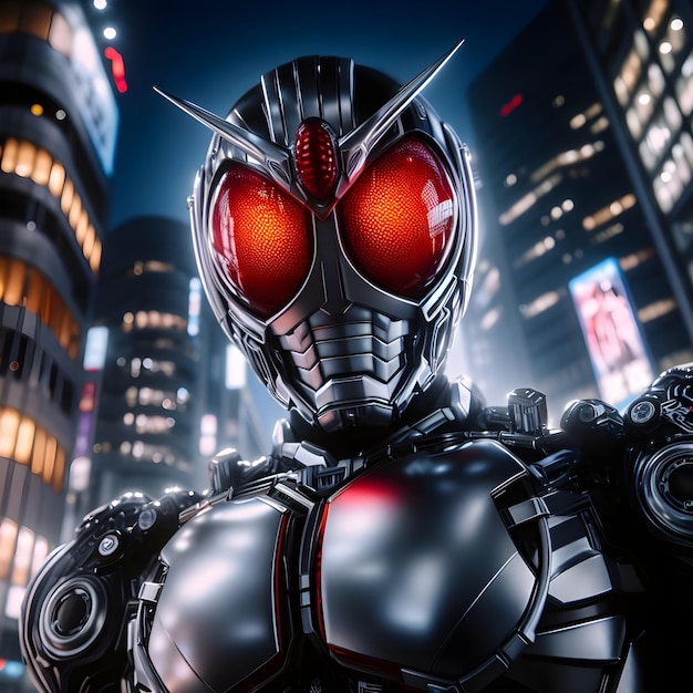 Kamen Rider X un super-héros japonais classique avec une combinaison d'exosquelette technologiquement avancée