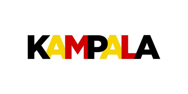 Kampala dans l'emblème de l'Ouganda Le design présente une illustration vectorielle de style géométrique avec une typographie audacieuse dans une police moderne Le lettrage graphique du slogan