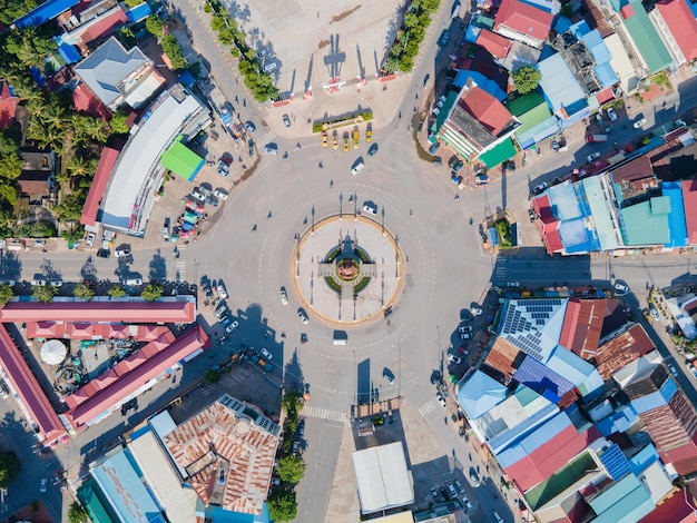 Kampot city view on sky Cambodge photo Vue sur la ville Province de Kampot