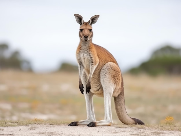 Un kangourou à l'état sauvage