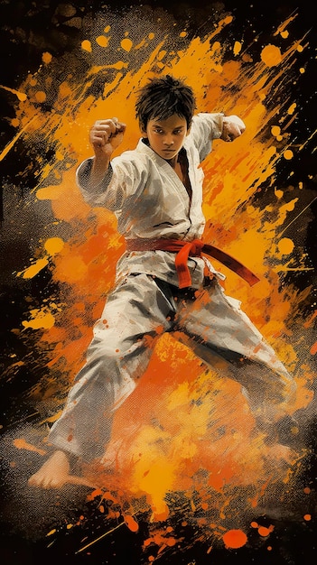 Karate Kid compétition d'arts martiaux ai générer