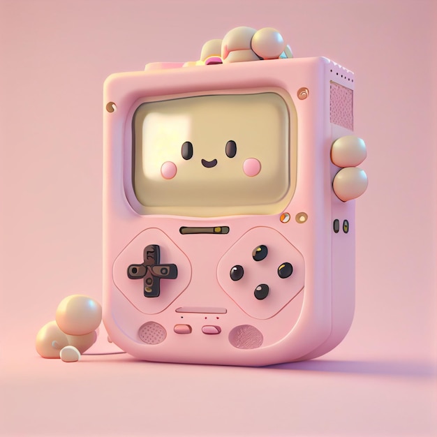 Kawaii gamer set videoconsole gaming pc illustration de contrôleur de jeu d'ordinateur