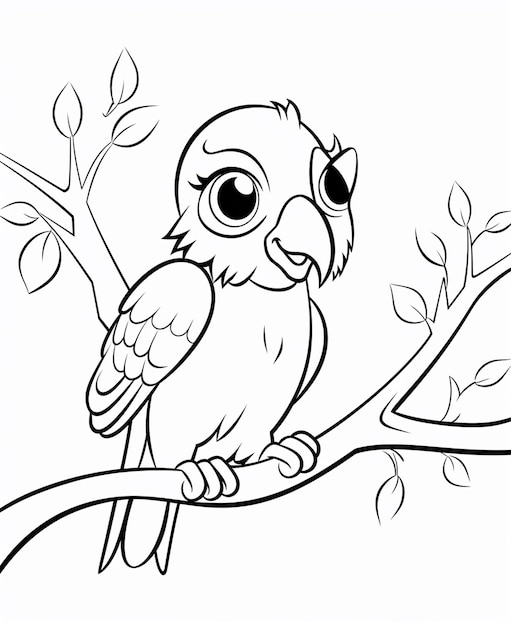 Kawaii très simple page de coloriage d'animaux pour enfants contour noir