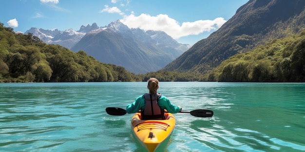 Kayak dans le lac Generative AI