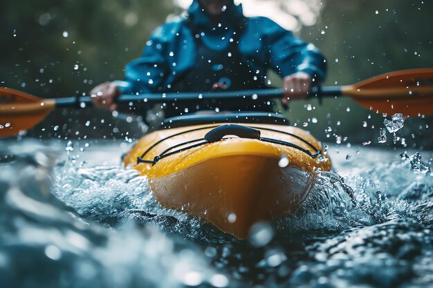 kayak sur la rivière généré par l'IA