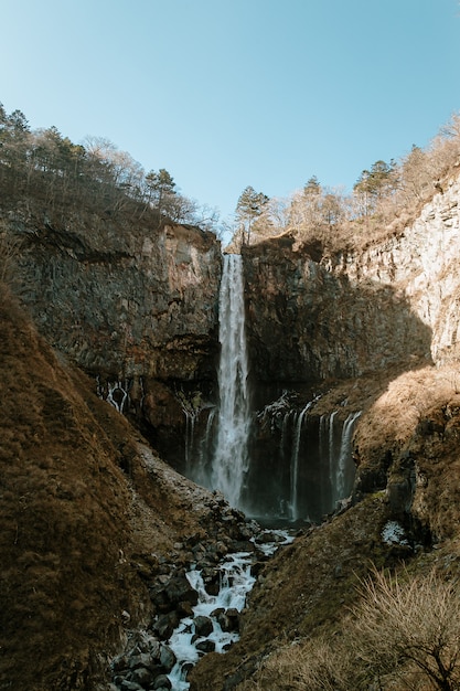 Kegon Falls en hiver. Parc national de Nikko, préfecture de Tochigi, Japon.