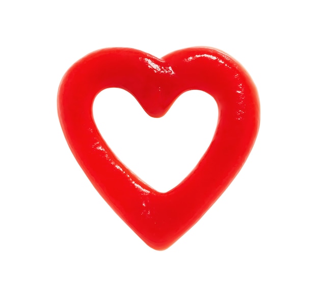 Ketchup sous forme de coeur, symbole d'amour d'isolement