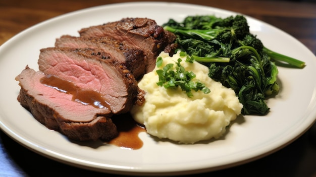 Keto Delight Prime Rib avec du purée de chou-fleur et des épinards sautés Un festin sans glucides