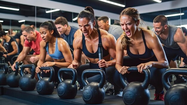 Kettlebells dans le gymnase