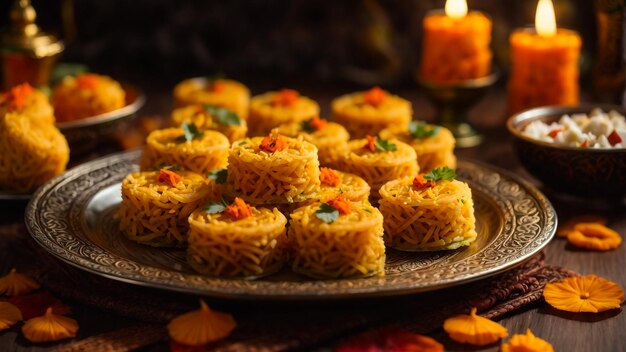 Kheer à la mangue vermicelli avec une fleur de mangue