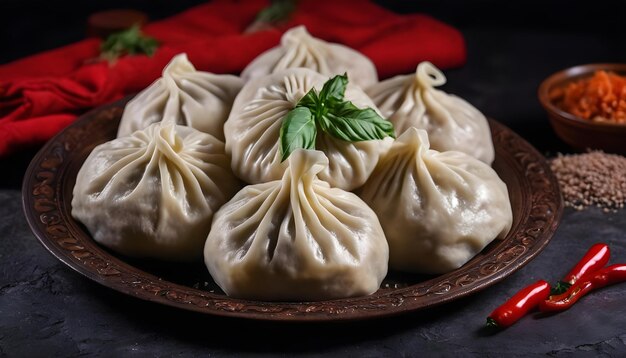 Le khinkali est un plat géorgien cuit à la vapeur à base de pâte et de viande hachée.