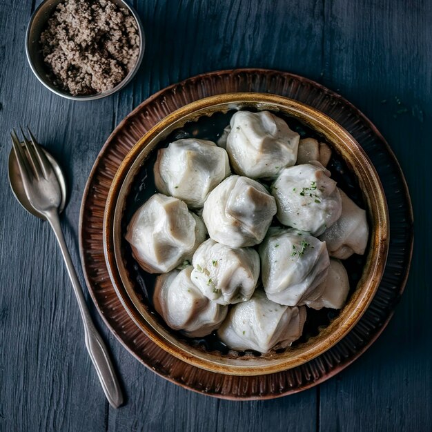 Le khinkali est un plat géorgien cuit à la vapeur à base de pâte et de viande hachée.