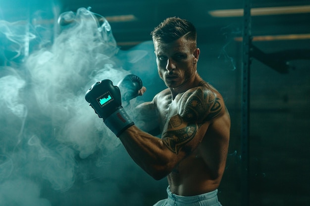 Un kickboxer surveille les niveaux d'intensité avec un SMA génératif ai