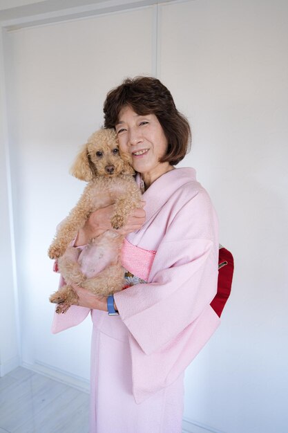 Kimono femme et chien