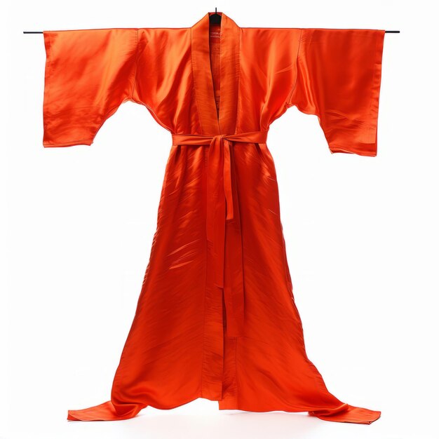 Photo un kimono orange sur fond blanc