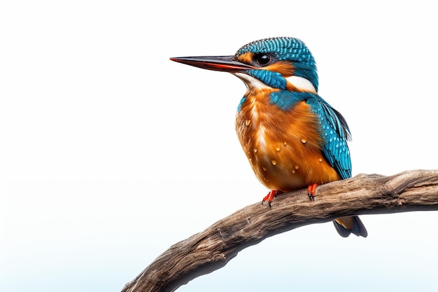 Kingfisher sur fond blanc IA générative