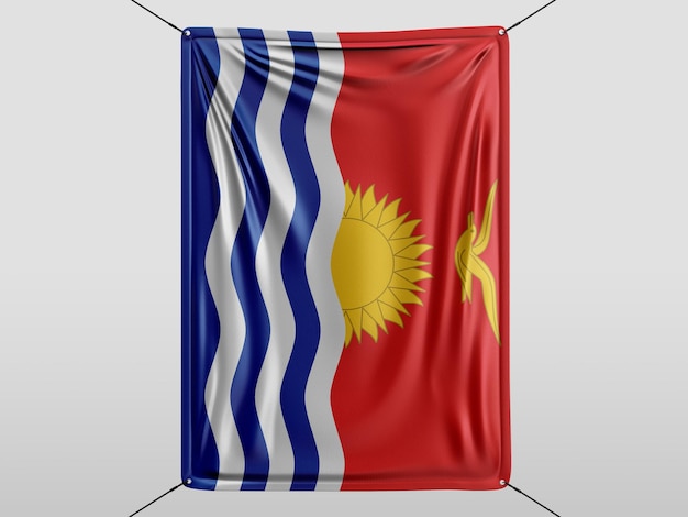 kiribati du drapeau de rendu 3D isolé et fond blanc