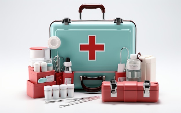 Kit de médecin isolé sur fond blanc IA générative