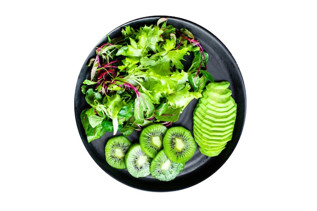 Kiwi avocat salade verte laitue mélange frais feuilles
