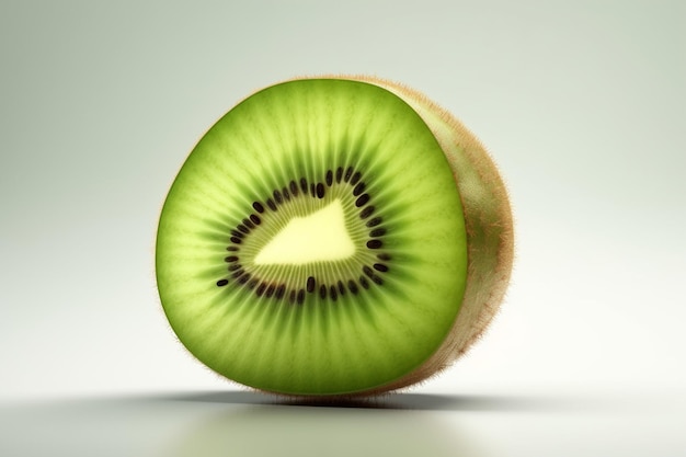 Un kiwi avec un coeur au milieu