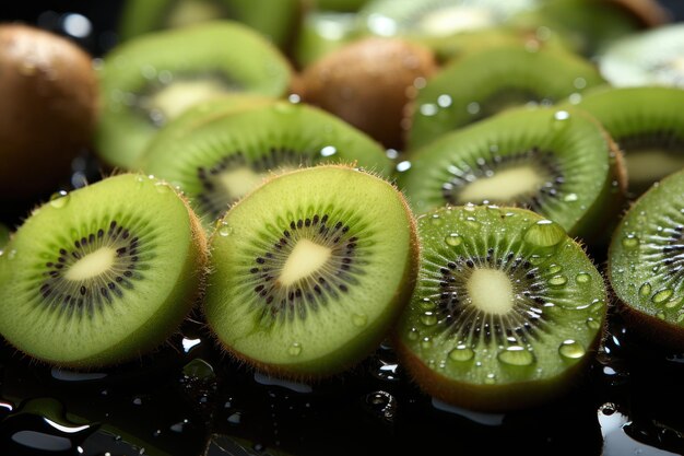 Photo le kiwi frais et sucré en gros plan