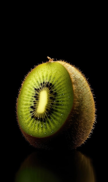 Kiwi frais volant dans le restaurant de fond de studio et fond de jardin