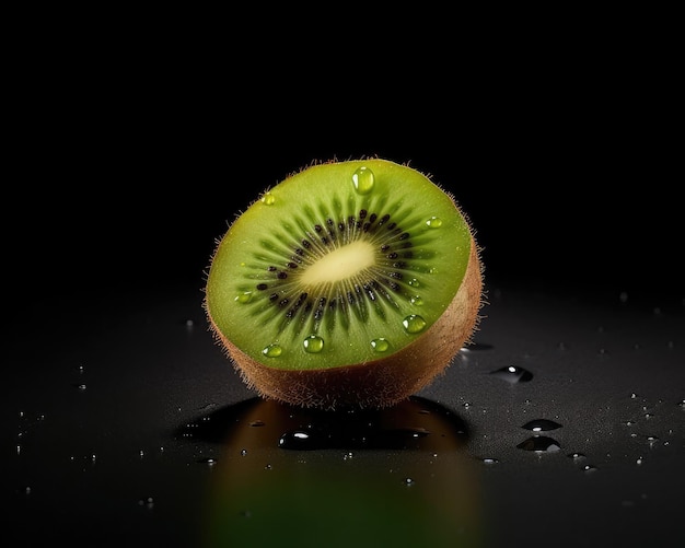 Kiwi frais volant dans le restaurant de fond de studio et fond de jardin