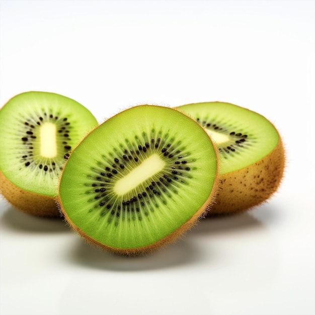 Kiwi à moitié coupé sur un fond isolé