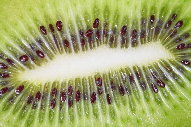 Kiwi avec pulpe verte et graines noires