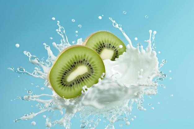 Kiwis dans un peu de lait