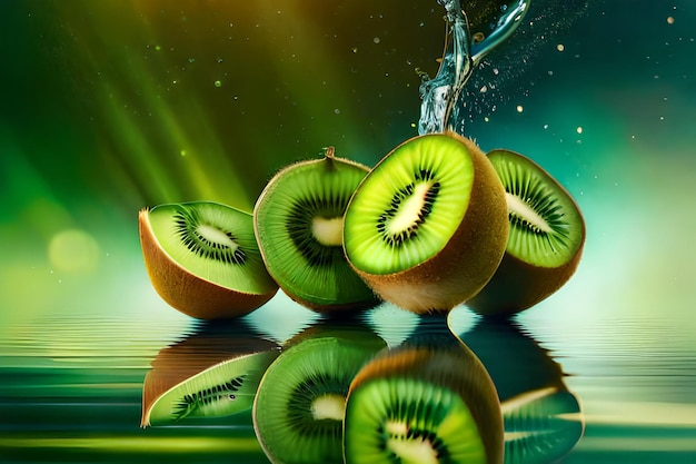 Kiwis avec un peu d'eau