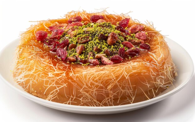 Knafeh arabe sur fond blanc