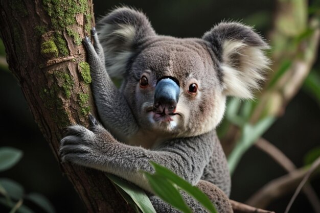 Photo un koala sur un arbre