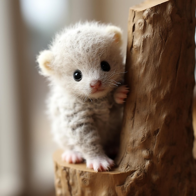 Koala attachant grimpant sur un arbre adorable vue latérale