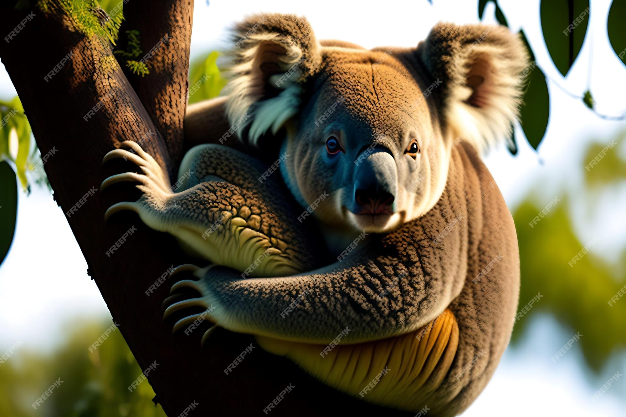 Koala Câlin Faisant La Sieste Dans Un Arbre Généré Par L'ia