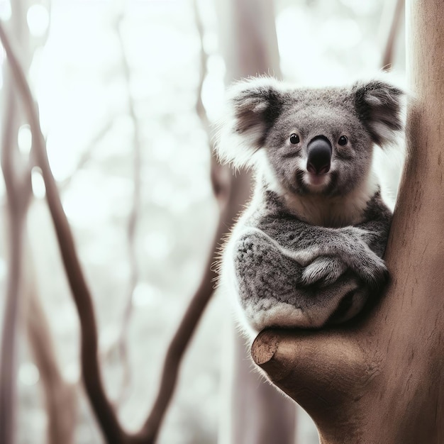 Photo un koala dans un arbre de la jungle