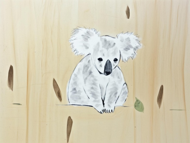 Un koala est assis sur une branche d'arbre.