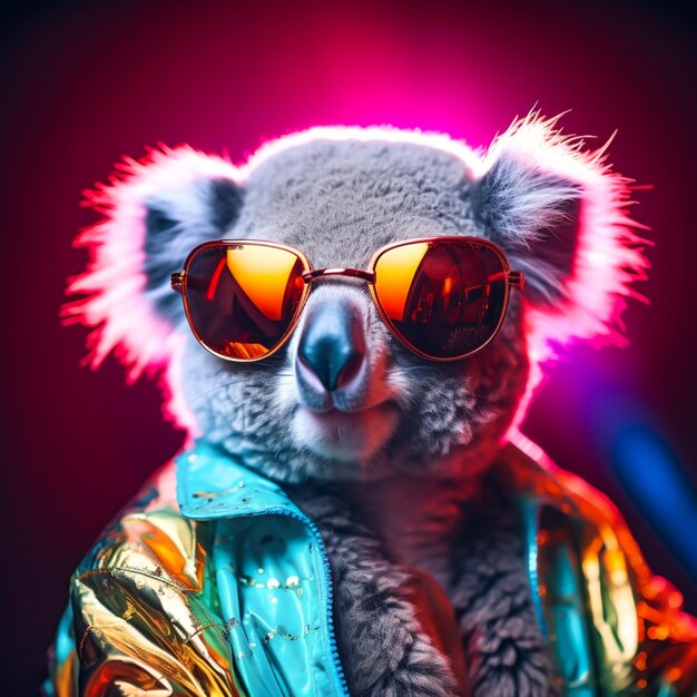 Le koala est élégant dans ses lunettes de soleil