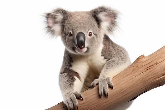 Koala sur un fond blanc isolé