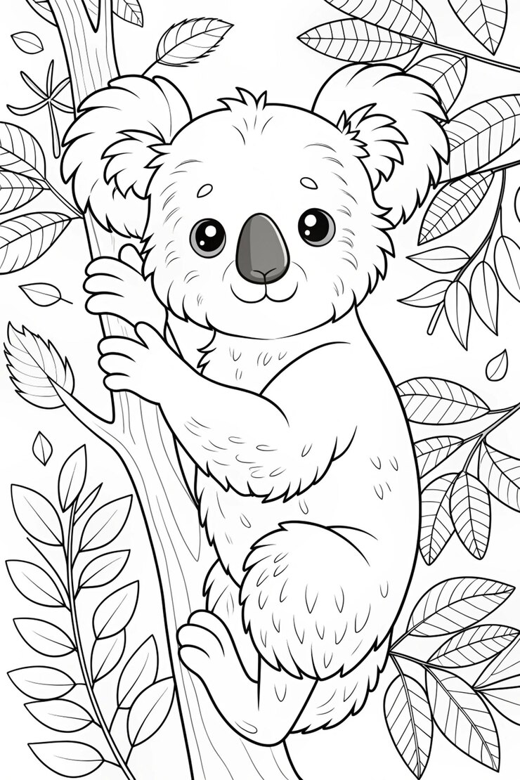 Photo le koala grimpe à l'arbre