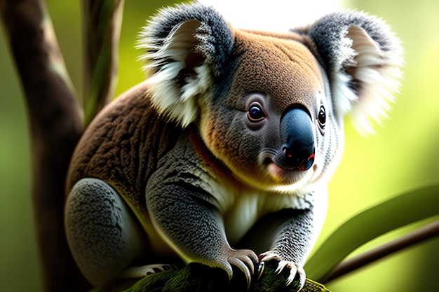 Un koala mignon dans son habitat naturel Œuvre d'art numérique