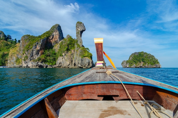 Koh Kai bateau en bois Krabi Thaïlande