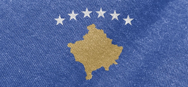 Kosovo tissu drapeau coton matériel large drapeaux papier peint tissu coloré Kosovo drapeau fond
