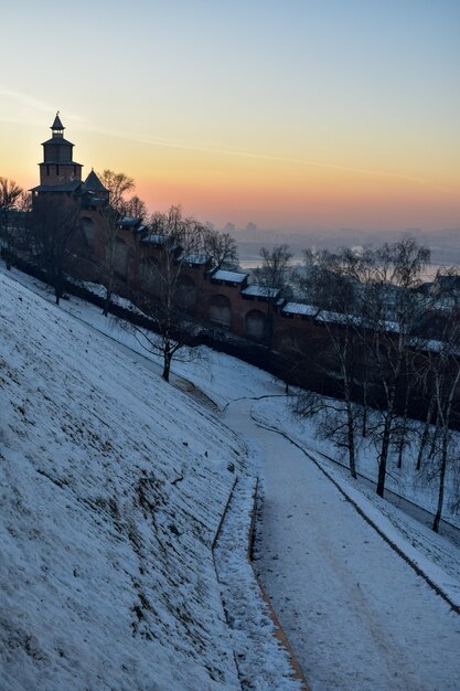 Le Kremlin au coucher du soleil. Nijni Novgorod