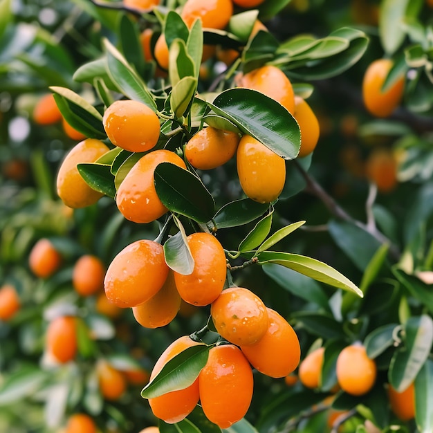 Photo le kumquat juteux de closeu