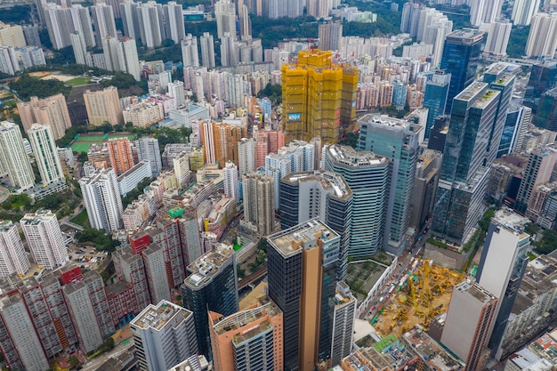 Kwun Tong, Hong Kong 02 juin 2019 : Vue aérienne de la ville de Hong Kong