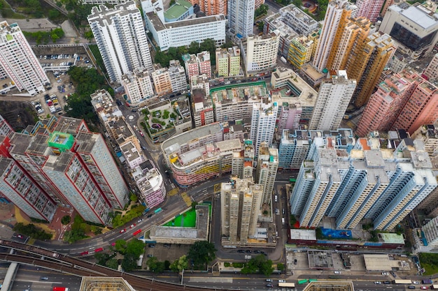 Kwun Tong, Hong Kong 02 juin 2019 : Vue aérienne de la ville de Hong Kong